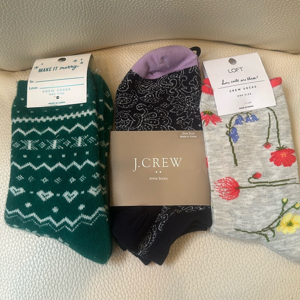 Loft & J Crew Sock Bundle 3 Pairs NWT !